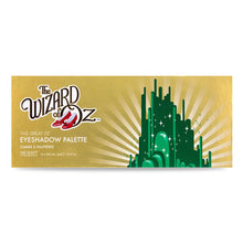Load image into Gallery viewer, Mad Beauty Wizard of Oz eyeshadow palette packaging featuring the Emerald City and ruby slippers