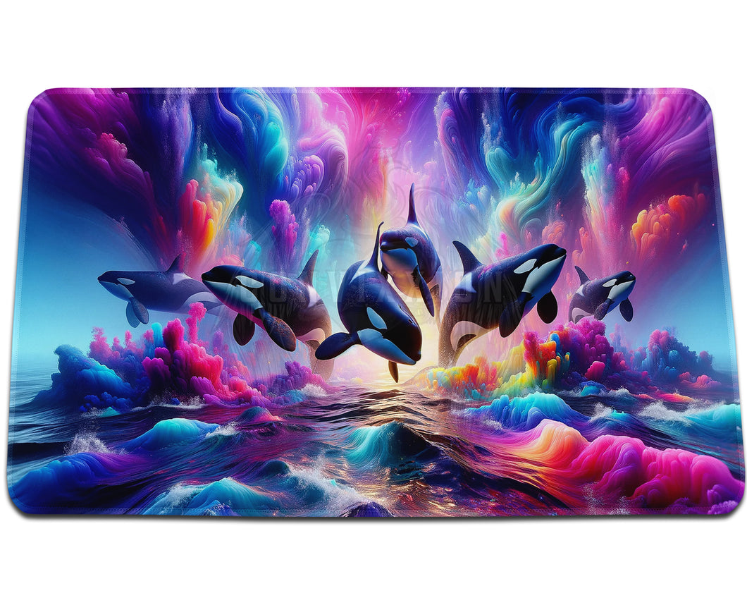 Orca Killer Whale Gaming Mat - TCG and Video Gaming Stitched Edge - Convixxion