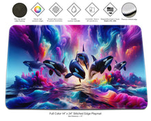 Load image into Gallery viewer, Orca Killer Whale Gaming Mat - TCG and Video Gaming Stitched Edge Details - Convixxion
