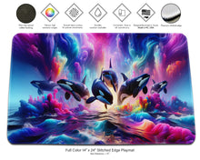 Load image into Gallery viewer, Orca Killer Whale Gaming Mat - TCG and Video Gaming Stitched Edge Details - Convixxion