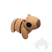 Load image into Gallery viewer, Cute Capybara Pocket Pet Articulating Figure Brown Black and Tan - Convixxion