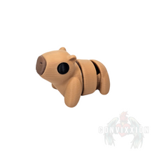Load image into Gallery viewer, Cute Capybara Pocket Pet Articulating Figure Brown Black and Tan - Convixxion