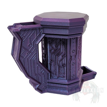 Load image into Gallery viewer, Right side view of the Cyber Tankard, showcasing its detailed design and handle.