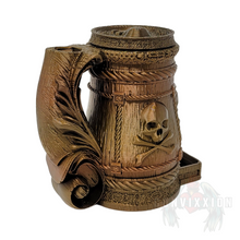 Load image into Gallery viewer, Right side view of the Pirate’s Grog Can Holder and Dice Tower, showing the handle and overall shape.