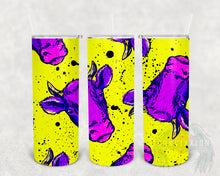 Load image into Gallery viewer, Psychedelic Biohazard Cow 20 oz Ounce Insulated Tumbler