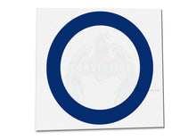 Load image into Gallery viewer, cobalt blue vinyl cornhole board ring decal
