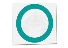 Load image into Gallery viewer, teal vinyl cornhole board ring decal
