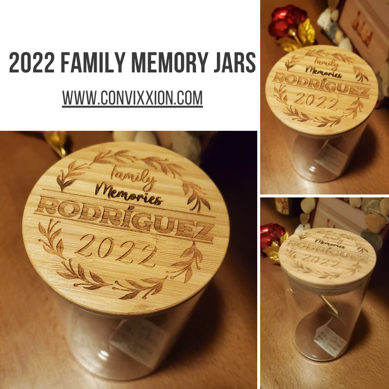 2023 Memory Glass Jar With Bamboo Lid Custom Personalized