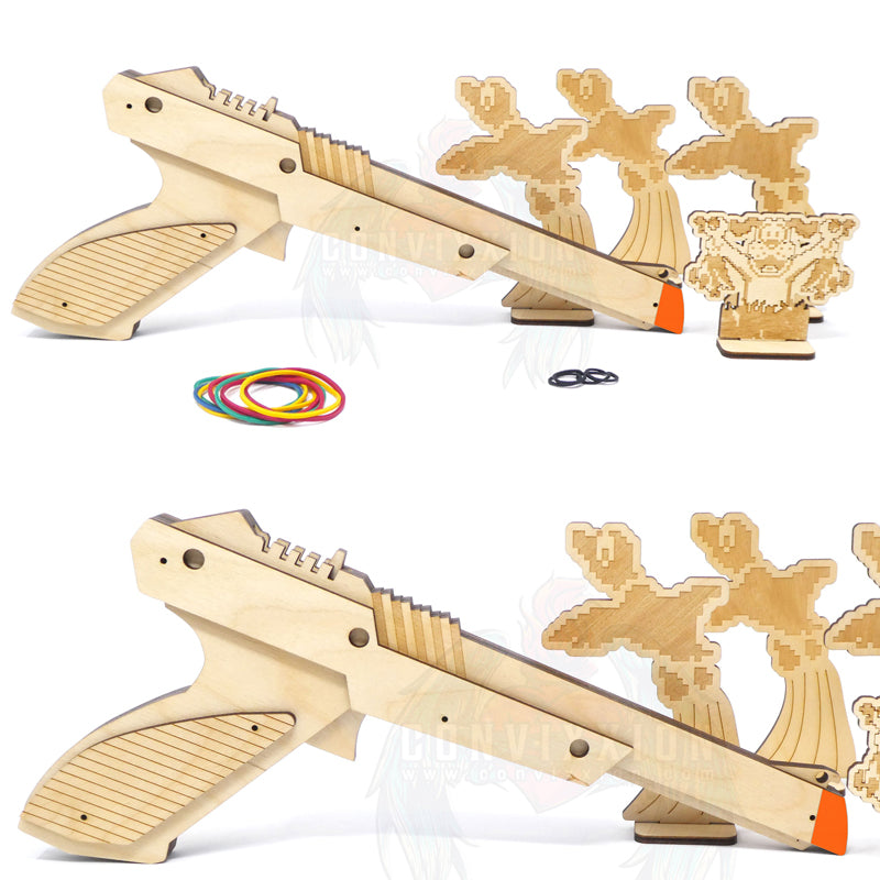 Zapper Light Gun Rubber Band Gun with Duck Targets and Laughing Dog