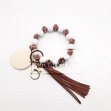 Load image into Gallery viewer, Football Wooden Disc Wristlet - EXCLUSIVE
