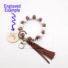 Load image into Gallery viewer, Football Wooden Disc Wristlet - EXCLUSIVE
